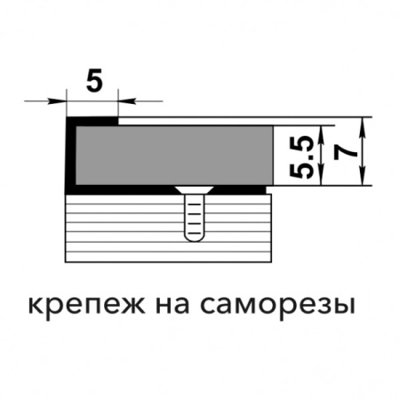 ПК 05-2.2700.042л Профиль для зеркал до 5 мм, алюминий анодированный, цвет шампань, длина 2700 мм